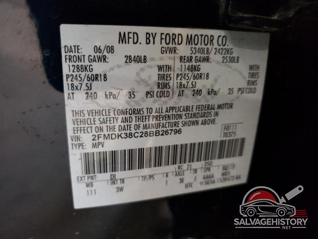 2FMDK38C28BB26796 2008 FORD EDGE photo no. 13