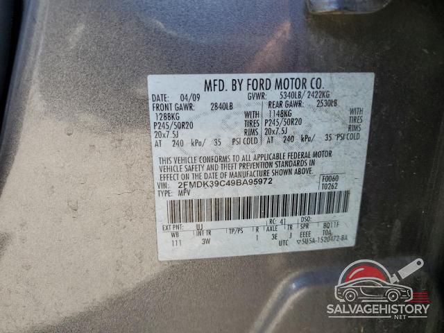 2FMDK39C49BA95972 2009 FORD EDGE photo no. 13