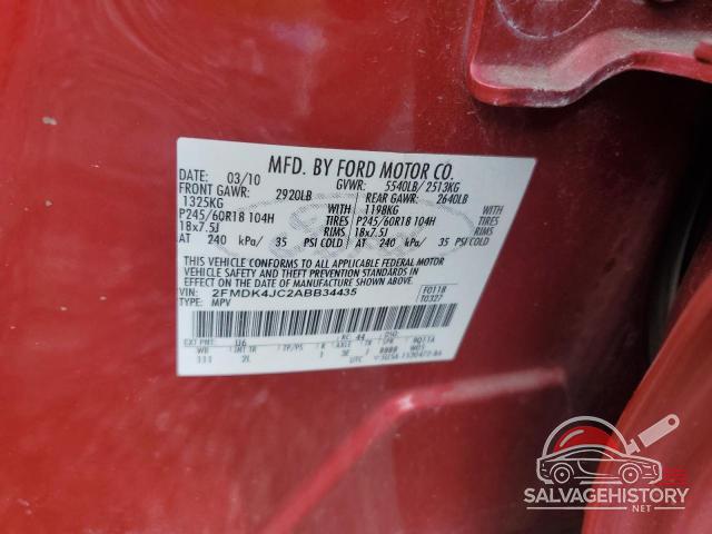 2FMDK4JC2ABB34435 2010 FORD EDGE photo no. 13