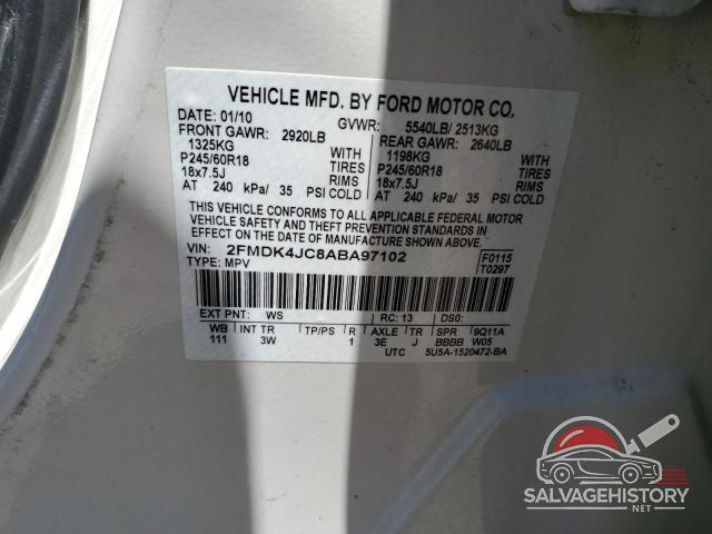 2FMDK4JC8ABA97102 2010 FORD EDGE photo no. 13