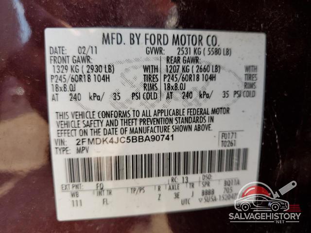 2FMDK4JC5BBA90741 2011 FORD EDGE photo no. 13