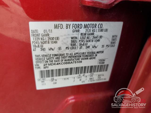 2FMDK4KC0BBA75109 2011 FORD EDGE photo no. 13