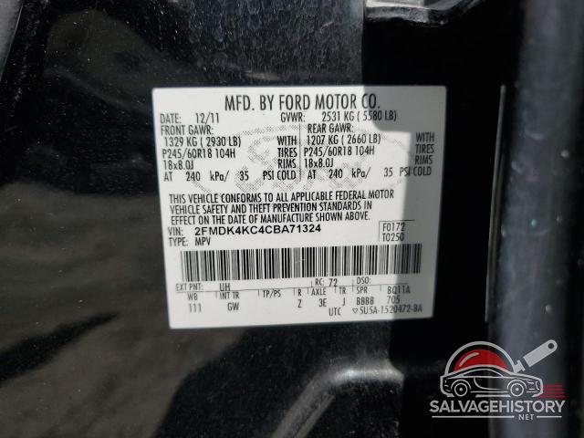 2FMDK4KC4CBA71324 2012 FORD EDGE photo no. 13