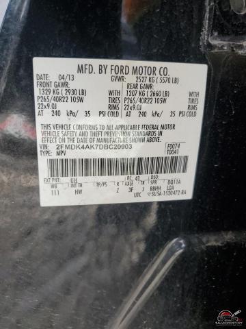 2FMDK4AK7DBC20903 2013 FORD EDGE photo no. 13