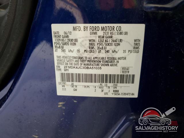 2FMDK4JC3DBA51035 2013 FORD EDGE photo no. 14