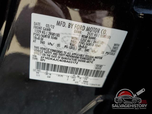 2FMDK4JC4DBA03172 2013 FORD EDGE photo no. 13