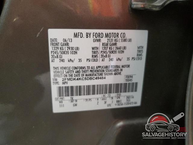 2FMDK4KC5DBC49484 2013 FORD EDGE photo no. 13