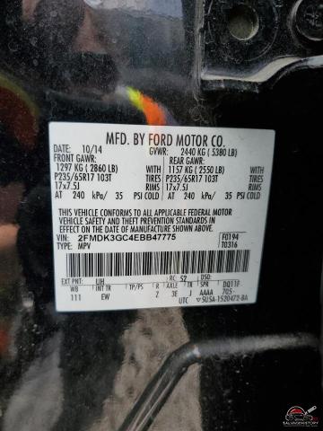 2FMDK3GC4EBB47775 2014 FORD EDGE photo no. 12