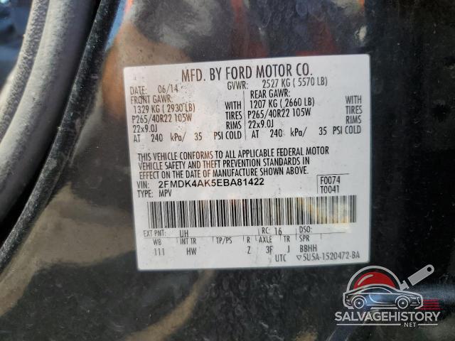 2FMDK4AK5EBA81422 2014 FORD EDGE photo no. 12