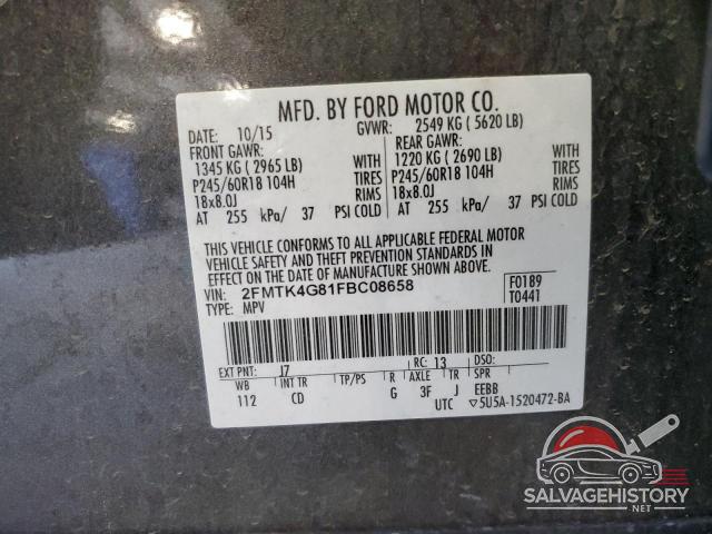 2FMTK4G81FBC08658 2015 FORD EDGE photo no. 13