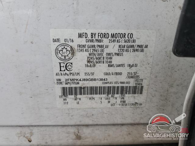 2FMPK4J89GBB13843 2016 FORD EDGE photo no. 13