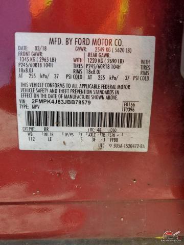 2FMPK4J83JBB78579 2018 FORD EDGE photo no. 13