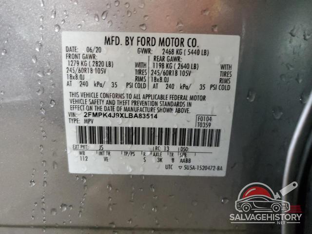 2FMPK4J9XLBA83514 2020 FORD EDGE photo no. 12
