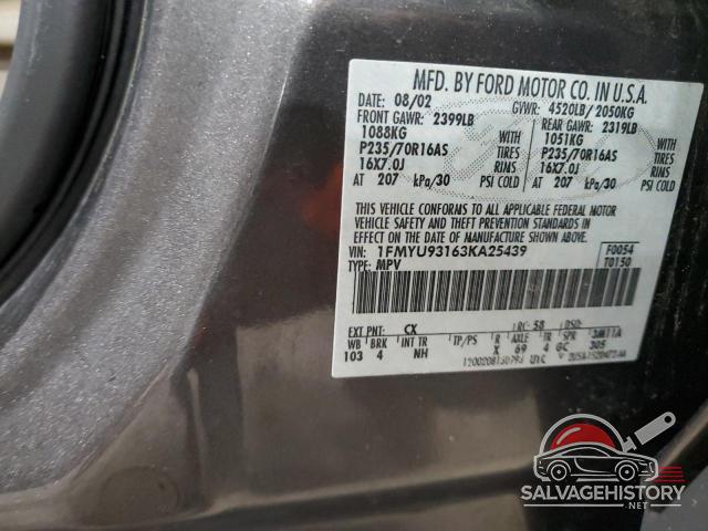 1FMYU93163KA25439 2003 FORD ESCAPE photo no. 12