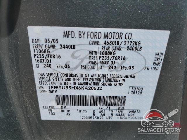 1FMYU95HX6KA20632 2006 FORD ESCAPE photo no. 12