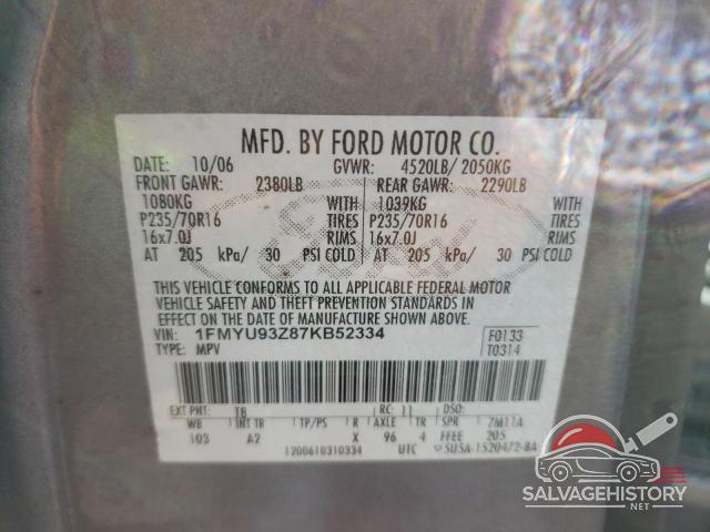 1FMYU93Z87KB52334 2007 FORD ESCAPE photo no. 13