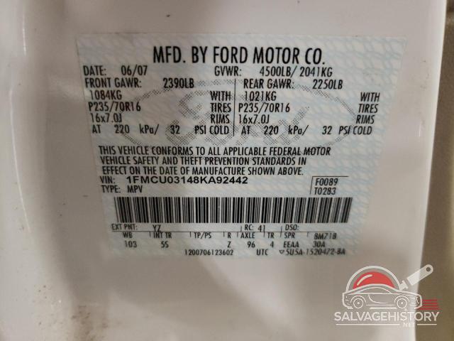 1FMCU03148KA92442 2008 FORD ESCAPE photo no. 13