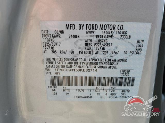 1FMCU93158KE82714 2008 FORD ESCAPE photo no. 12