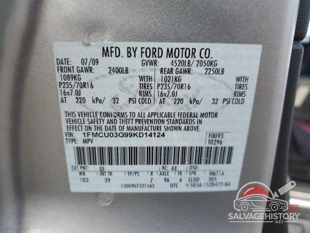 1FMCU03G99KD14124 2009 FORD ESCAPE photo no. 13