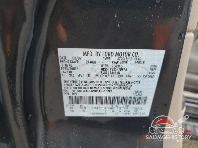 1FMCU49329KB61193 2009 FORD ESCAPE photo no. 12