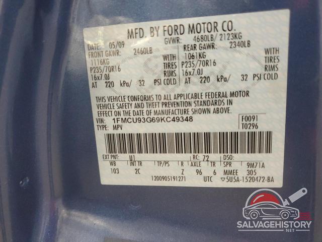 1FMCU93G69KC49348 2009 FORD ESCAPE photo no. 13