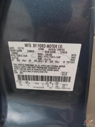 1FMCU9C73AKC59176 2010 FORD ESCAPE photo no. 13