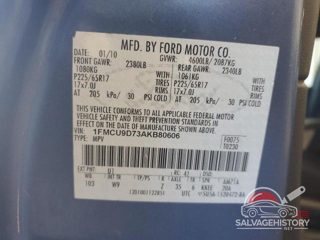 1FMCU9D73AKB80606 2010 FORD ESCAPE photo no. 13