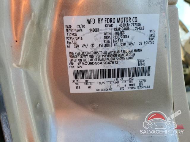 1FMCU9DG5AKC47612 2010 FORD ESCAPE photo no. 14