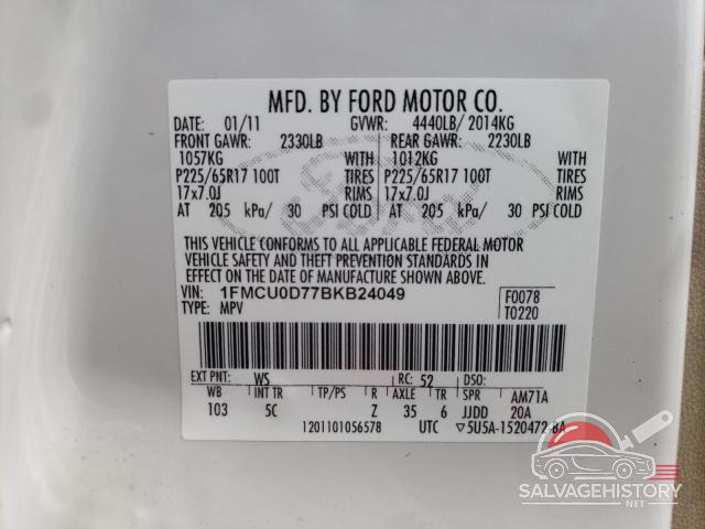 1FMCU0D77BKB24049 2011 FORD ESCAPE photo no. 14