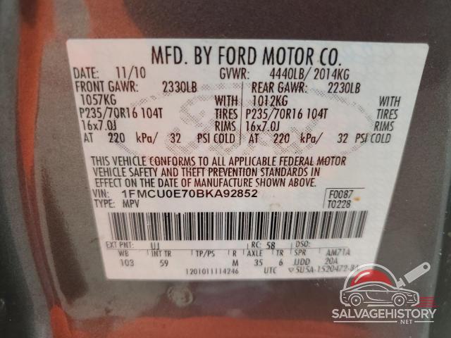 1FMCU0E70BKA92852 2011 FORD ESCAPE photo no. 13