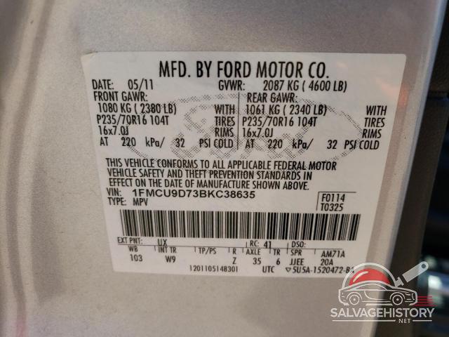 1FMCU9D73BKC38635 2011 FORD ESCAPE photo no. 13