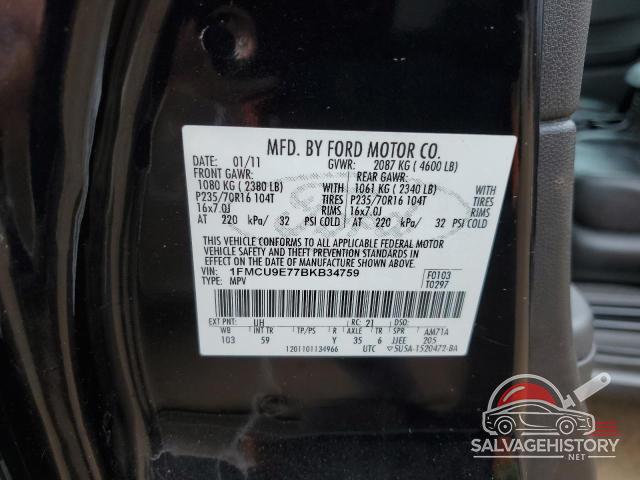 1FMCU9E77BKB34759 2011 FORD ESCAPE photo no. 13