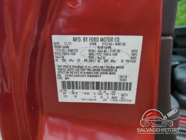 1FMCU9EG7CKB50817 2012 FORD ESCAPE photo no. 13