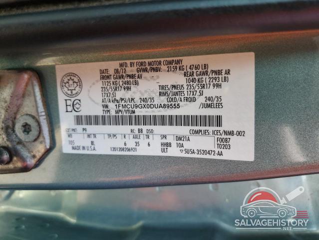 1FMCU9GX0DUA89555 2013 FORD ESCAPE photo no. 12