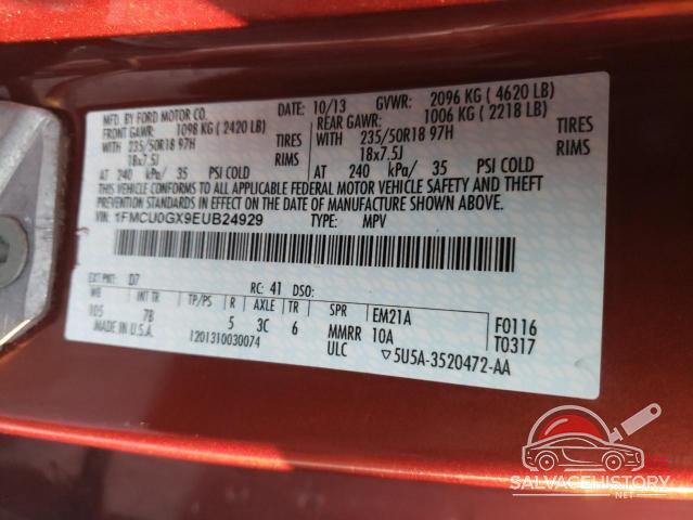 1FMCU0GX9EUB24929 2014 FORD ESCAPE photo no. 12