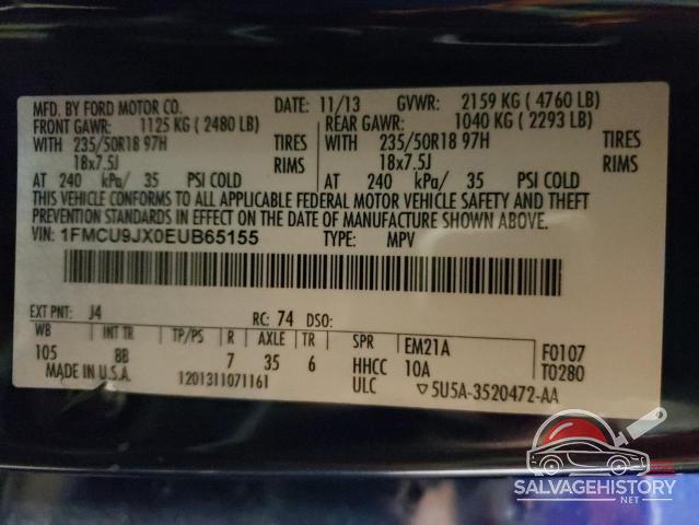 1FMCU9JX0EUB65155 2014 FORD ESCAPE photo no. 12