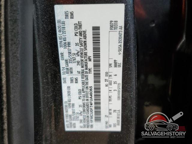 1FMCU0F74FUA49365 2015 FORD ESCAPE photo no. 13