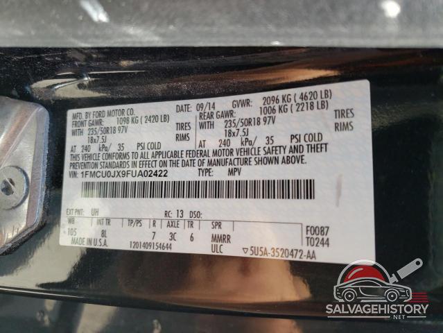 1FMCU0JX9FUA02422 2015 FORD ESCAPE photo no. 13