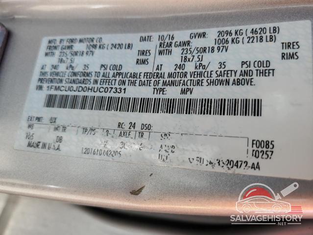 1FMCU0JD0HUC07331 2017 FORD ESCAPE photo no. 13