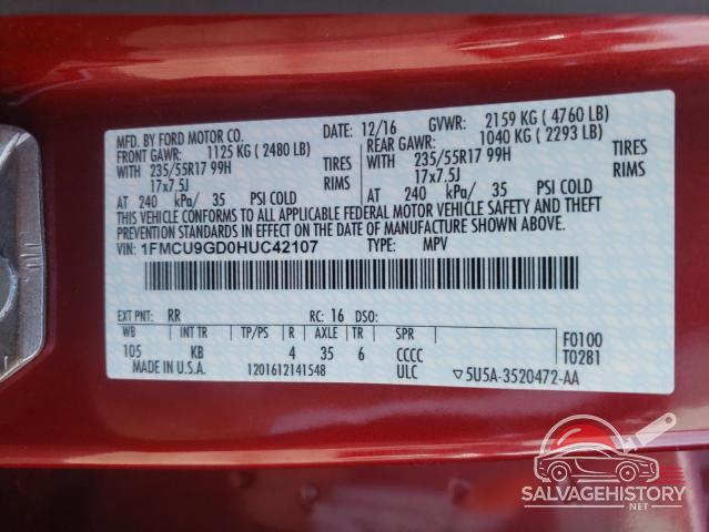 1FMCU9GD0HUC42107 2017 FORD ESCAPE photo no. 13