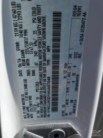 1FMCU9GD1HUA87048 2017 FORD ESCAPE photo no. 13