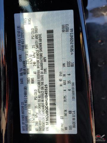 1FMCU9GD4HUB45525 2017 FORD ESCAPE photo no. 12