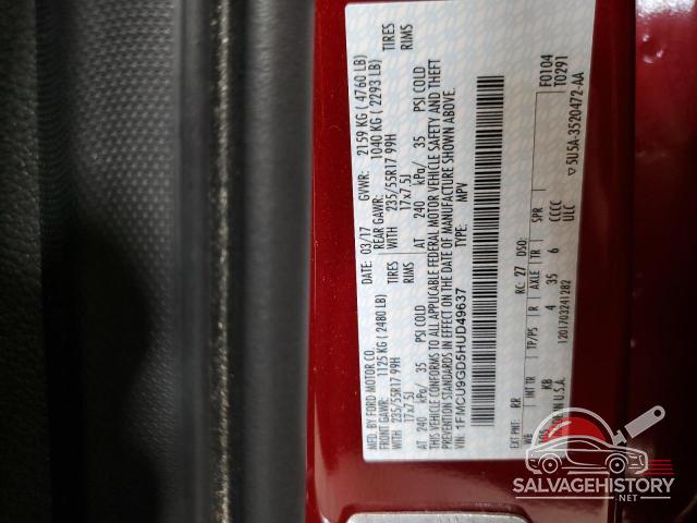 1FMCU9GD5HUD49637 2017 FORD ESCAPE photo no. 13