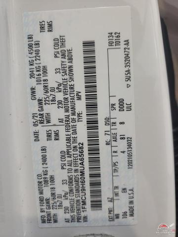 1FMCU9H60MUA65682 2021 FORD ESCAPE photo no. 12