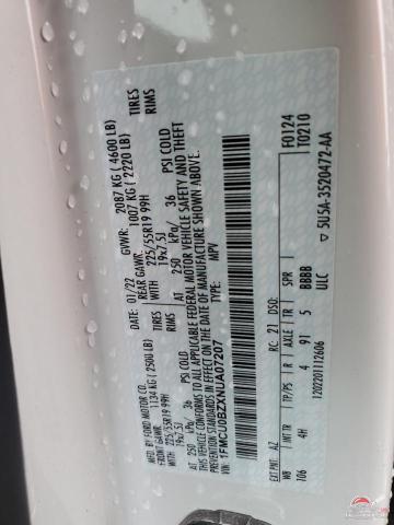 1FMCU0BZXNUA07207 2022 FORD ESCAPE photo no. 13