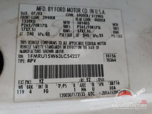 1FMRU15W63LC54227 2003 FORD EXPEDITION photo no. 12