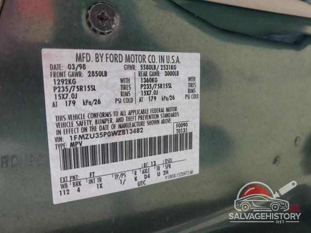 1FMZU35P0WZB13482 1998 FORD EXPLORER photo no. 13