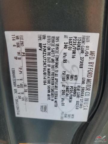 1FMZU73K74UB14184 2004 FORD EXPLORER photo no. 12