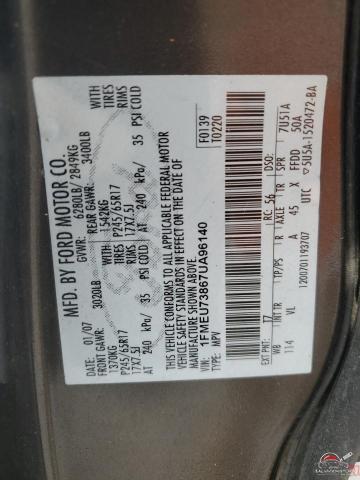1FMEU73867UA96140 2007 FORD EXPLORER photo no. 13