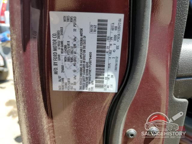 1FMEU75E17UB79400 2007 FORD EXPLORER photo no. 12